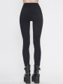 Black Gothic Punk Skull Pattern Long Legging for Women