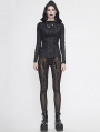 Black Gothic Sexy Transparent Net Legging for Women