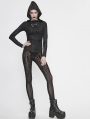 Black Gothic Sexy Transparent Net Legging for Women