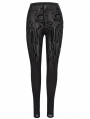 Black Gothic Sexy Transparent Net Legging for Women