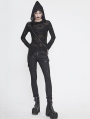 Black Gothic Punk Long Slim Trousers for Women