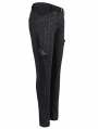 Black Gothic Punk Long Slim Trousers for Women