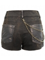 Brown Steampunk Do Old Shorts for Women