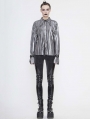 Silver Gothic Punk Long Sleeves Shirt for Women