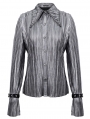 Silver Gothic Punk Long Sleeves Shirt for Women