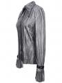 Silver Gothic Punk Long Sleeves Shirt for Women