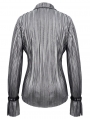 Silver Gothic Punk Long Sleeves Shirt for Women