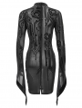 Black Gothic Sexy Transparent Net Long Sleeve Short Dress