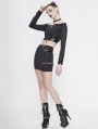 Black Sexy Gothic Punk Mini Skirt