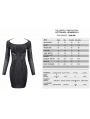 Black Sexy Gothic Punk Long Sleeve Short Dress