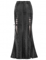 Black Sexy Gothic Punk High Split Long Skirt