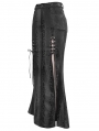 Black Sexy Gothic Punk High Split Long Skirt