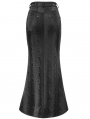 Black Sexy Gothic Punk High Split Long Skirt