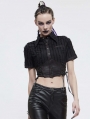 Black Sexy Gothic Punk Short Sleeve Shirt for Women