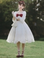 White Romantic Off-the-Shoulder Sweet Lolita OP Dress