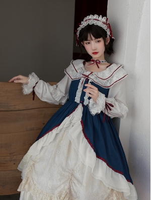 Snow White Off-the-Shoulder Long Sleeve Sweet Lolita OP Dress