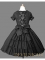 Black Short Sleeves Ruffles Bow Sweet Gothic Lolita Dress