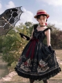 Nightingale and Rose Black Pattern Gothic Lolita JSK Dress