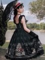 Nightingale and Rose Black Pattern Gothic Lolita JSK Dress