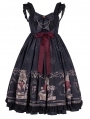 Nightingale and Rose Black Pattern Gothic Lolita JSK Dress