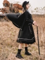 Loyal Chariot Black Naval Style Lantern Sleeve Gothic Lolita OP Dress