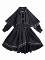 Loyal Chariot Black Naval Style Lantern Sleeve Gothic Lolita OP Dress