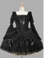 Black Long Trumpet Sleeves Sweet Gothic Lolita Dress