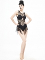 Black Gothic Lace One-Piece Swimsuit