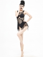 Black Gothic Lace One-Piece Swimsuit