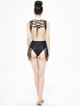 Black Gothic Lace One-Piece Swimsuit