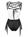 Black Gothic Lace One-Piece Swimsuit