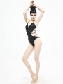 Black Gothic Sexy One-Piece Swimsuit