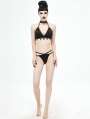 Black Gothic Sexy Lace Two-Piece Swimsuit Set