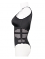 Black Gothic Punk One-Piece Swimsuit