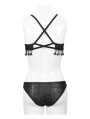 Black Gothic Sexy Tassel Two-Piece Bikini Set