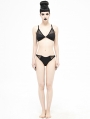 Black Gothic Bat Two-Piece Bikini Set