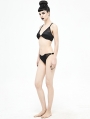 Black Gothic Bat Two-Piece Bikini Set