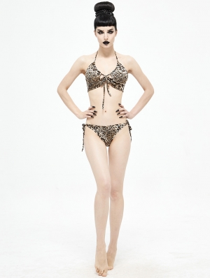 Leopard Gothic Sexy Two-Piece Bikini Set