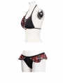 Black and Red Gothic Sexy Two-Piece Bikini Set