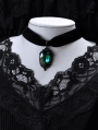 Vintage Gothic Green Pendant Choker