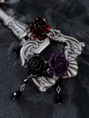Dark Rose Gothic Pendant Earrings