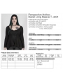 Black Gothic Lace Long Sleeve Irregular Plus Size T-Shirt for Women