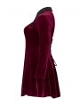 Wine Red Gothic Velvet Dark Night Vines Short Plus Size Dress