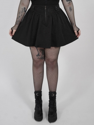 Black Gothic Grunge Short Plus Size Skirt