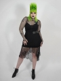 Black Gothic Punk Mesh Plus Size Fishtail Skirt
