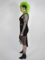 Black Gothic Punk Mesh Plus Size Fishtail Skirt