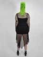 Black Gothic Punk Mesh Plus Size Fishtail Skirt