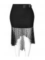 Black Gothic Punk Mesh Plus Size Fishtail Skirt