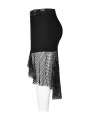 Black Gothic Punk Mesh Plus Size Fishtail Skirt