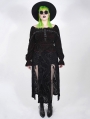 Black Vintage Gothic Velvet Long Slit Plus Size Skirt